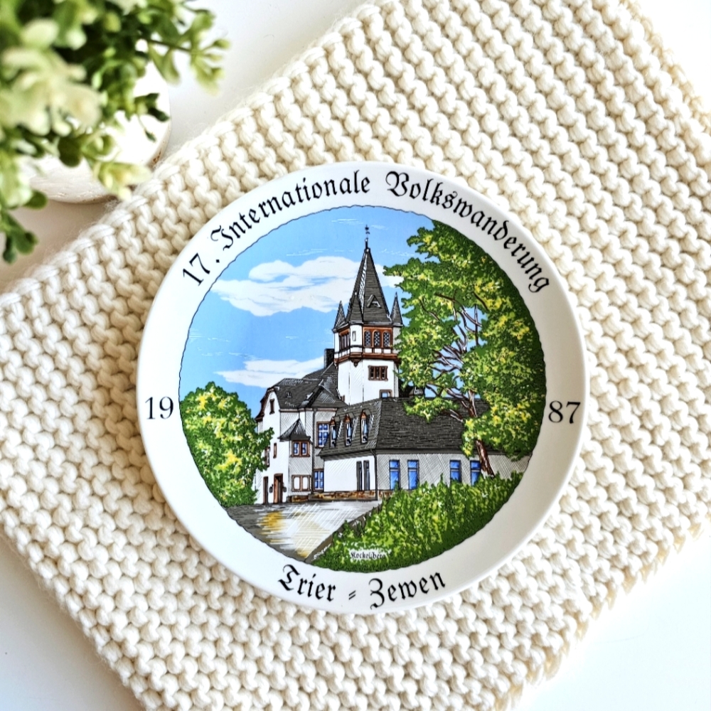 Rare Vintage Decorative Plate with German Scenery 1987 Porcelain